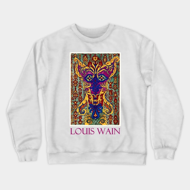 A Cat Standing on It's Hind Legs by Louis Wain Crewneck Sweatshirt by Naves